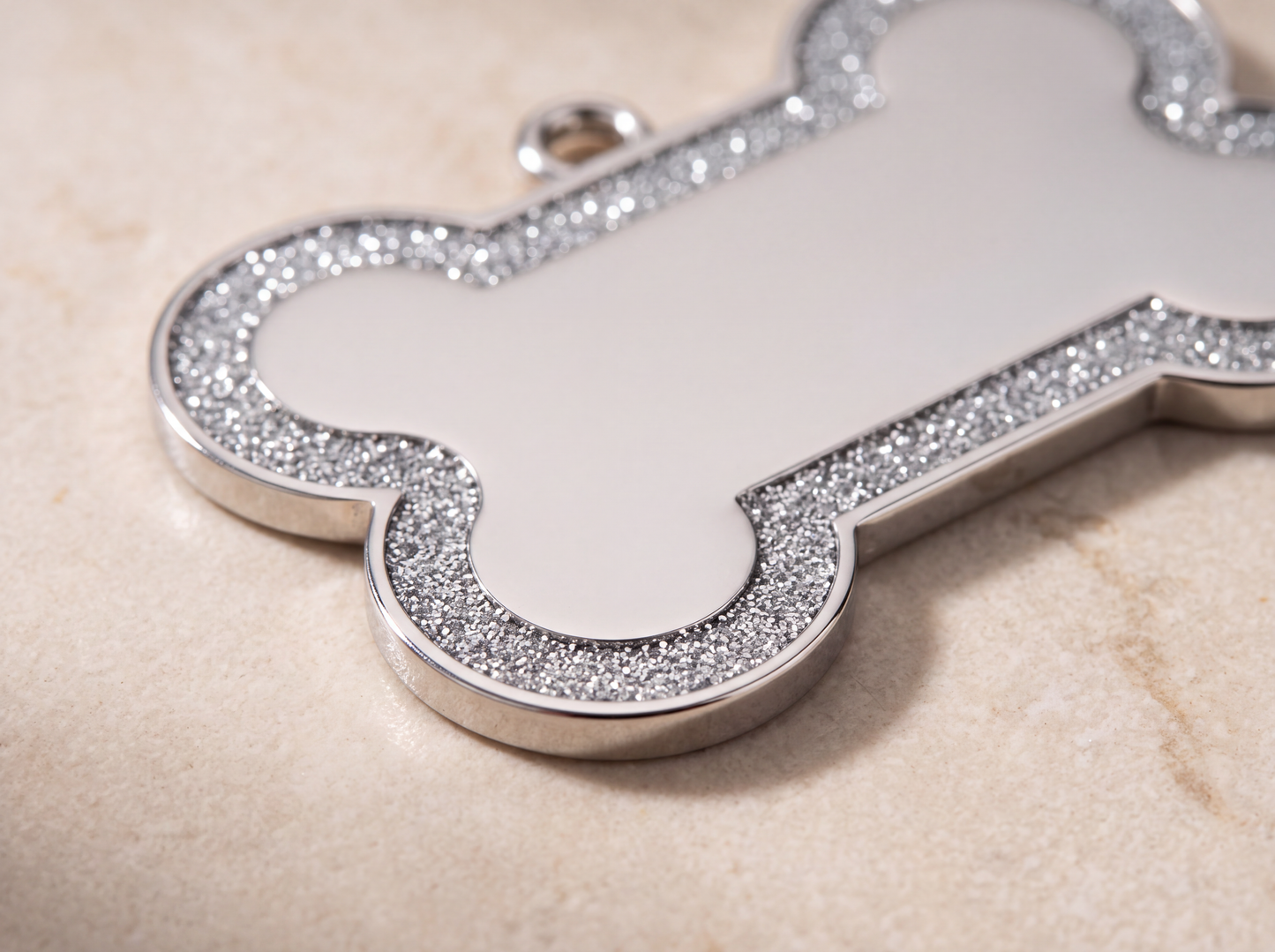 Hondenpenning bot met glitterrand, 12 kleuren
