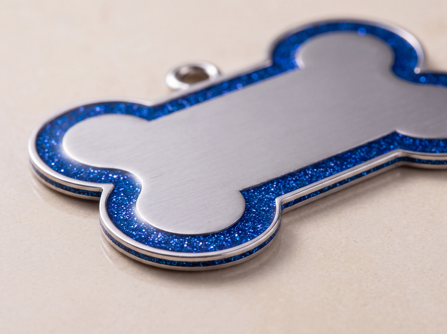 Hondenpenning bot met glitterrand, 12 kleuren