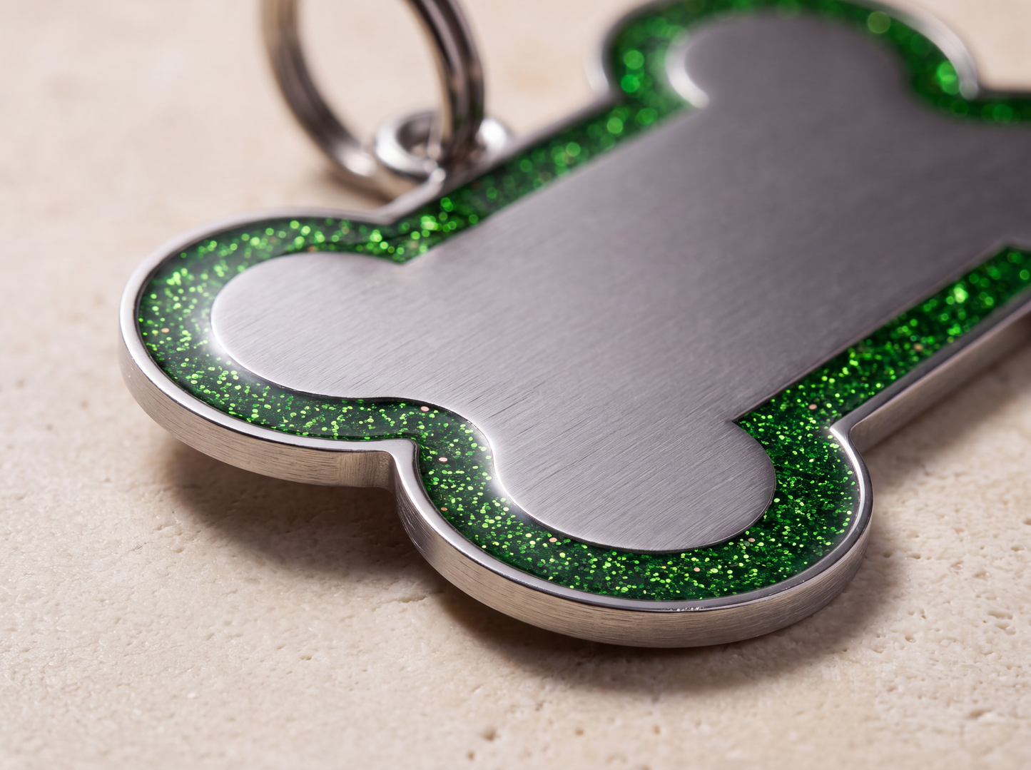 Hondenpenning bot met glitterrand, 12 kleuren