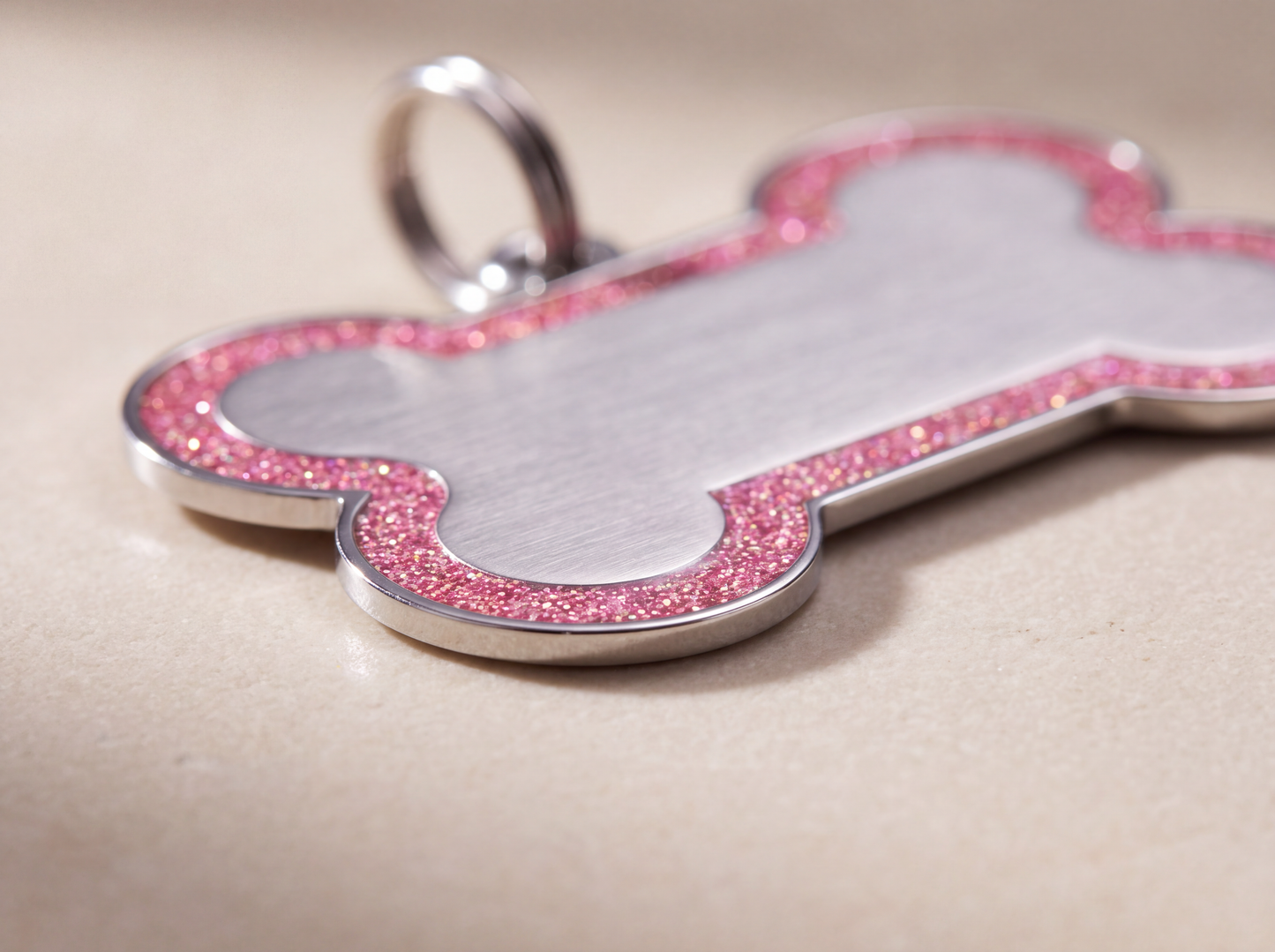 Hondenpenning bot met glitterrand, 12 kleuren