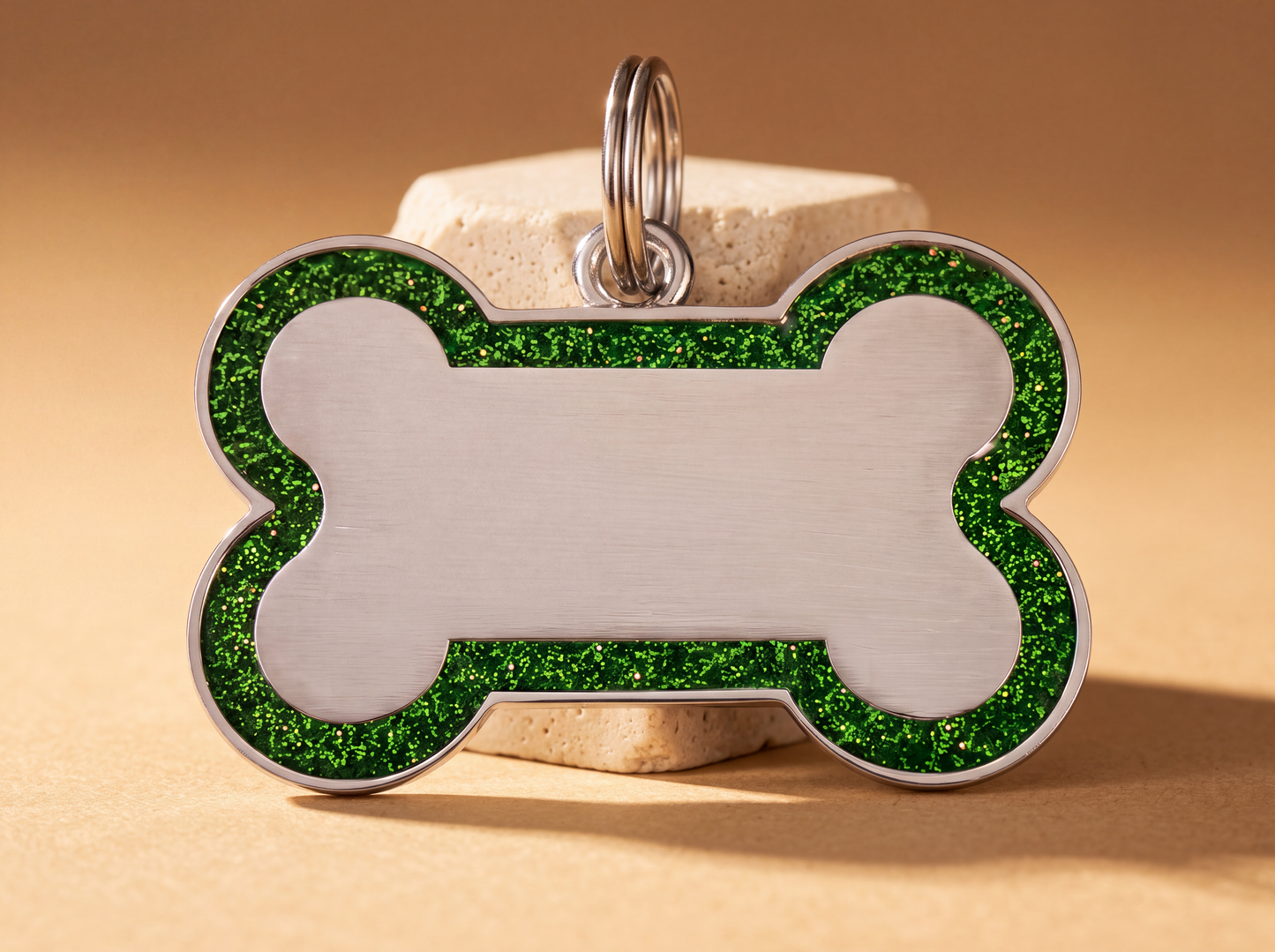 Hondenpenning bot met glitterrand, 12 kleuren