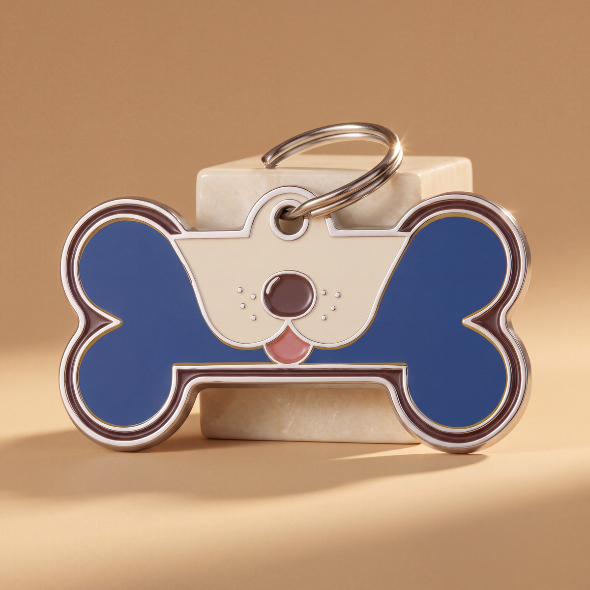 Hondenpenning bot met hondenkopje, 6 kleuren
