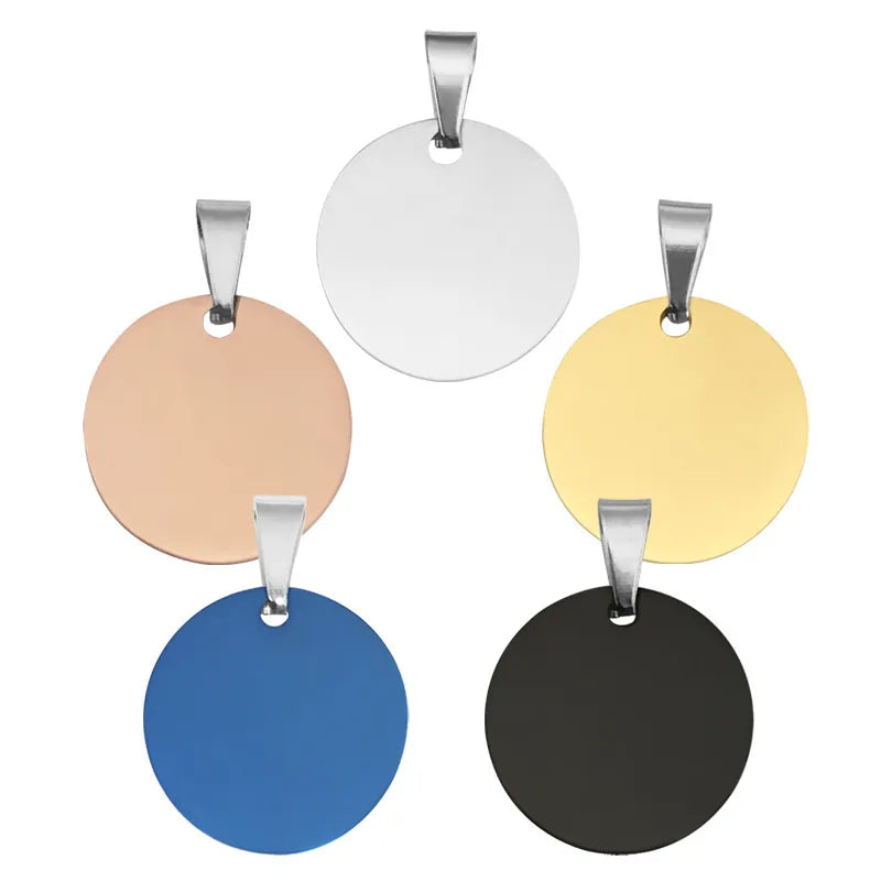 Ronde blanco huisdierpenning van RVS, 3 maten