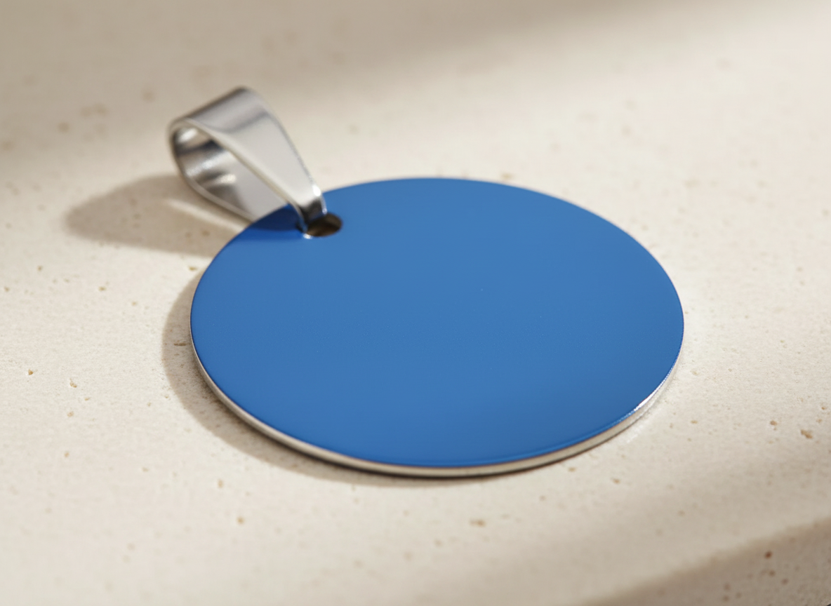 Ronde blanco huisdierpenning van RVS, 3 maten