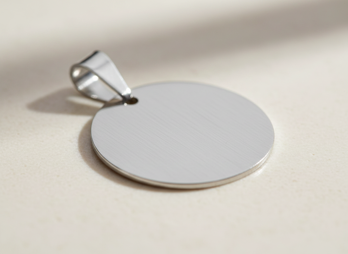 Ronde blanco huisdierpenning van RVS, 3 maten