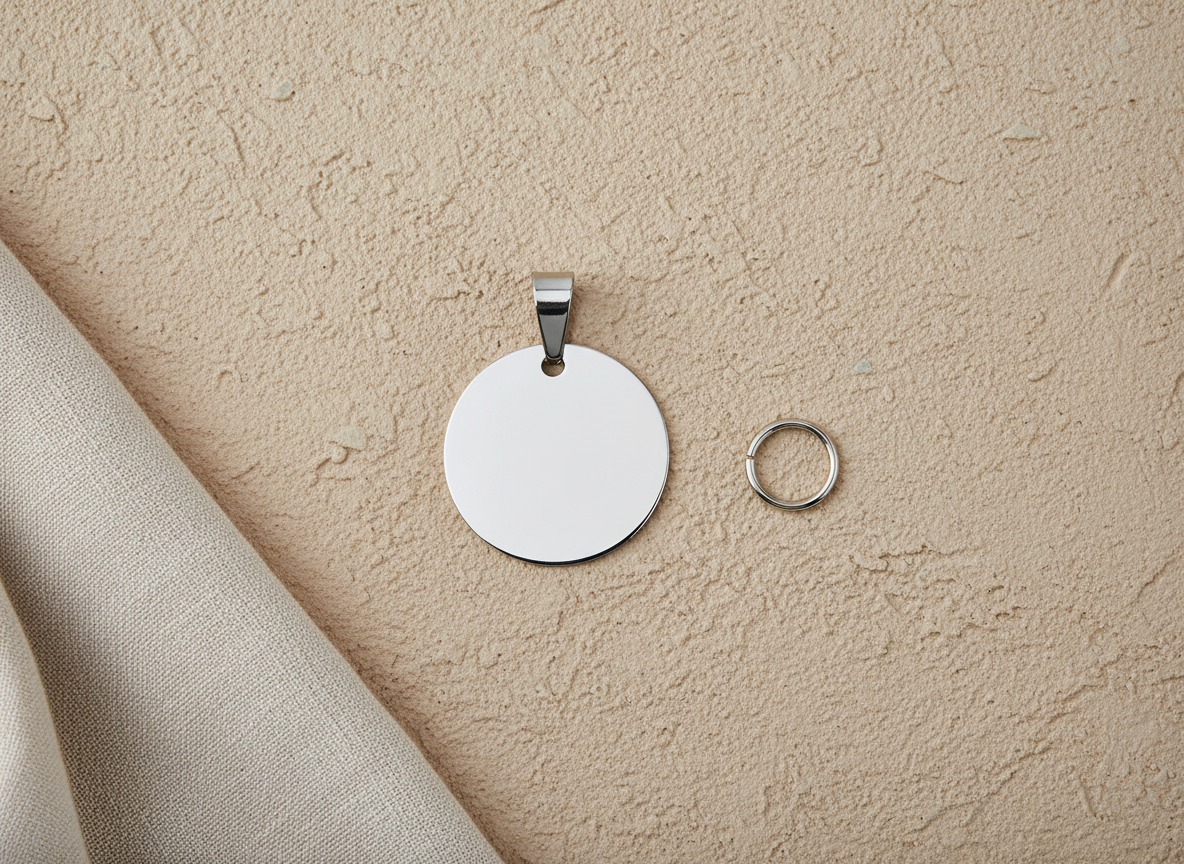 Ronde blanco huisdierpenning van RVS, 3 maten