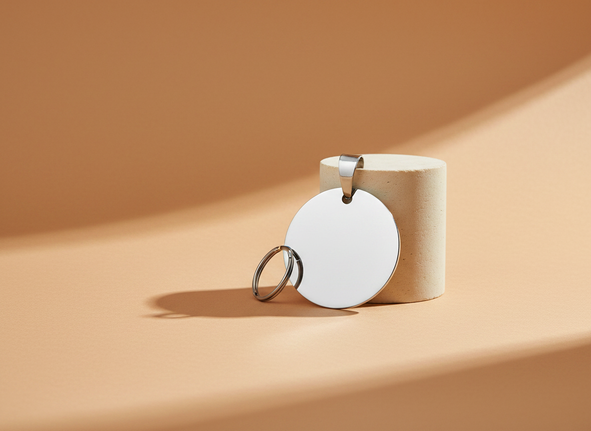 Ronde blanco huisdierpenning van RVS, 3 maten