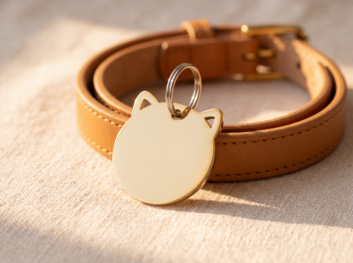 Kattenpenning in kattenkopvorm van RVS, 4 kleuren