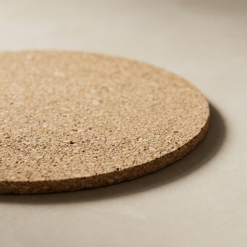 Kurken onderzetters, extra dun, 10 cm, per stuk, minimaal 10 stuks