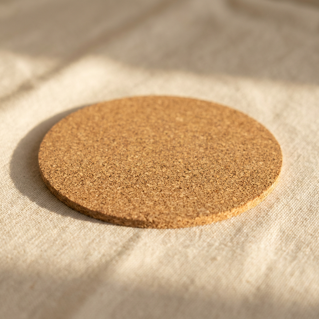 Kurken onderzetters, extra dun, 10 cm, per stuk, minimaal 10 stuks