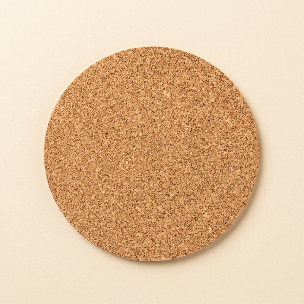 Kurken onderzetters, extra dun, 10 cm, per stuk, minimaal 10 stuks