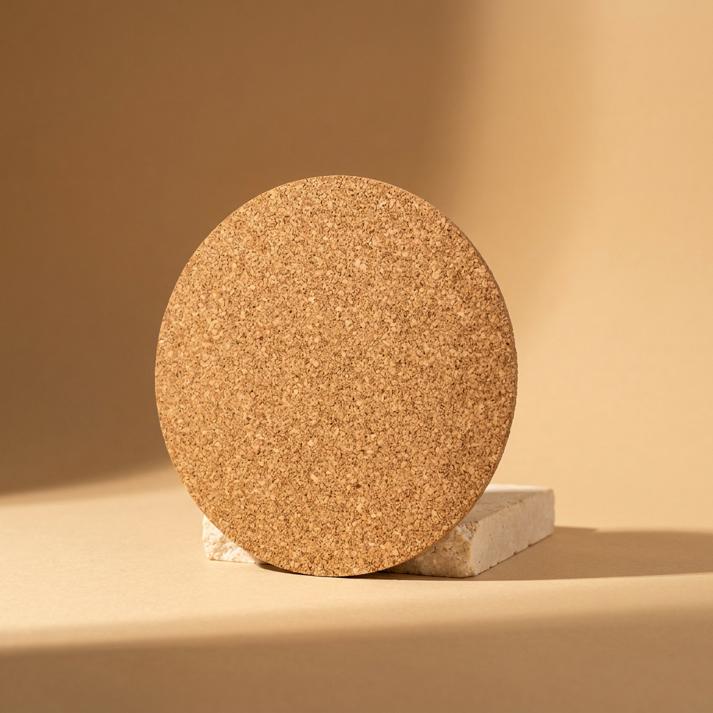 Kurken onderzetters, extra dun, 10 cm, per stuk, minimaal 10 stuks