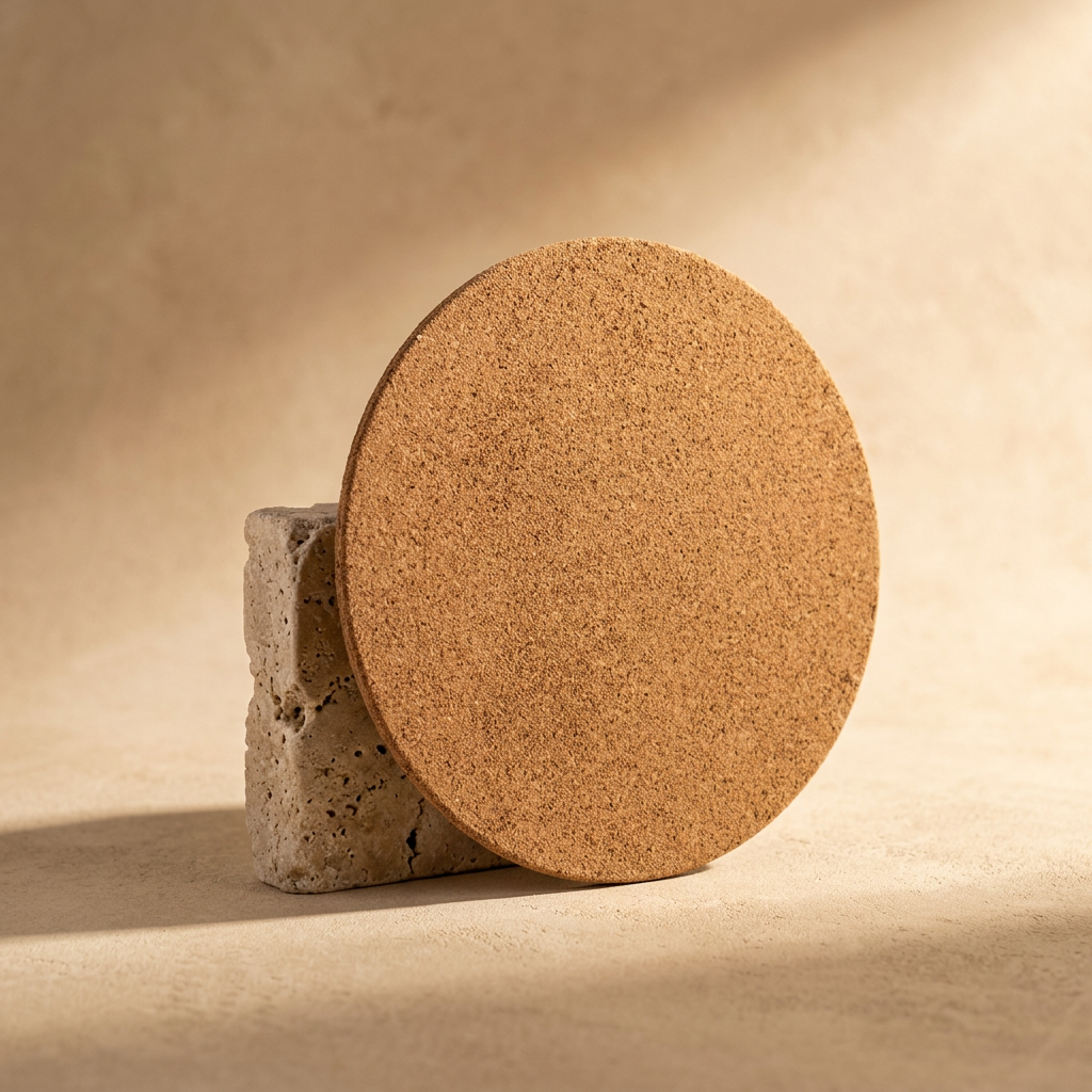 Kurken onderzetters, extra dun, 10 cm, per stuk, minimaal 10 stuks