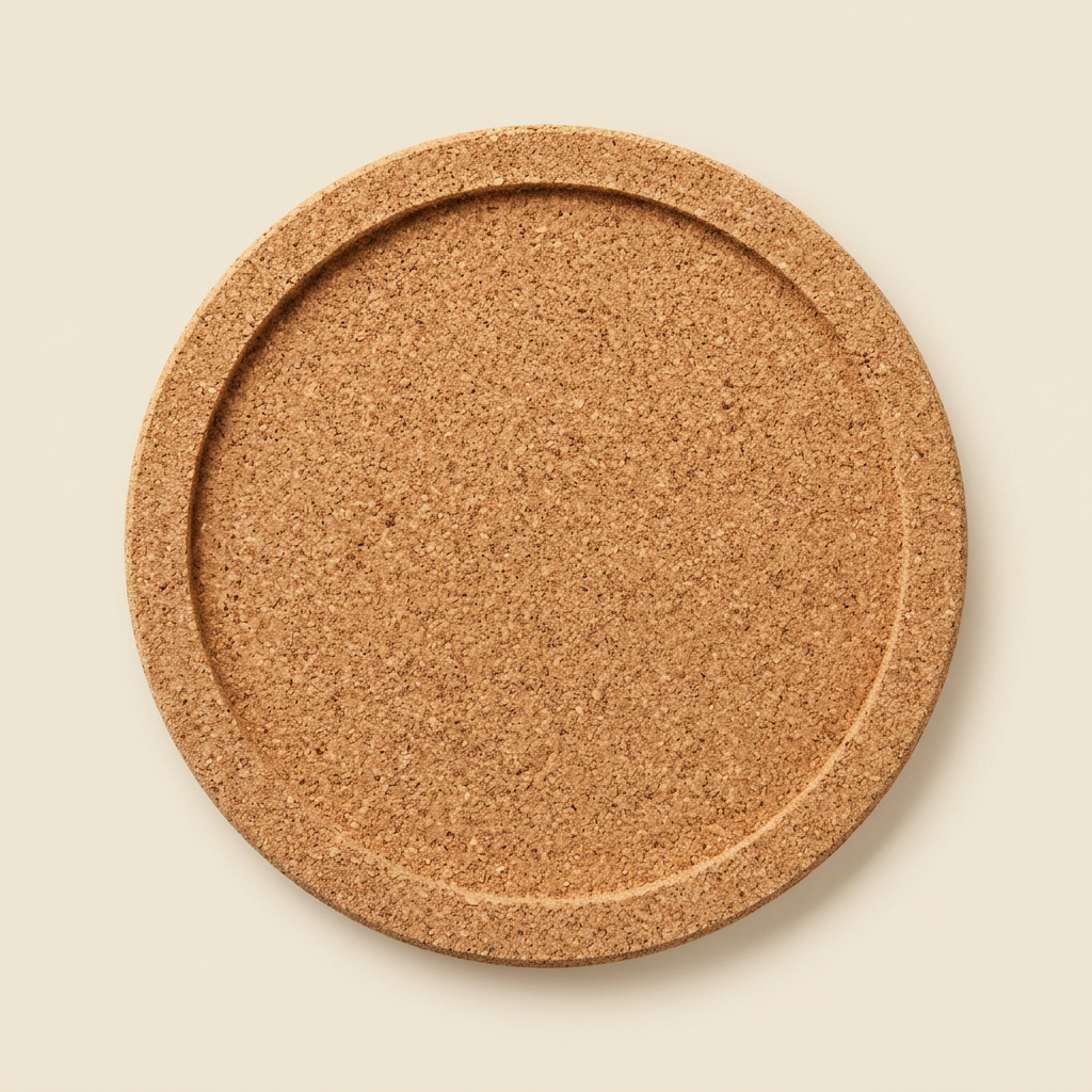 Kurken onderzetters met opstaande rand, 10 cm, per stuk, minimaal 5 stuks