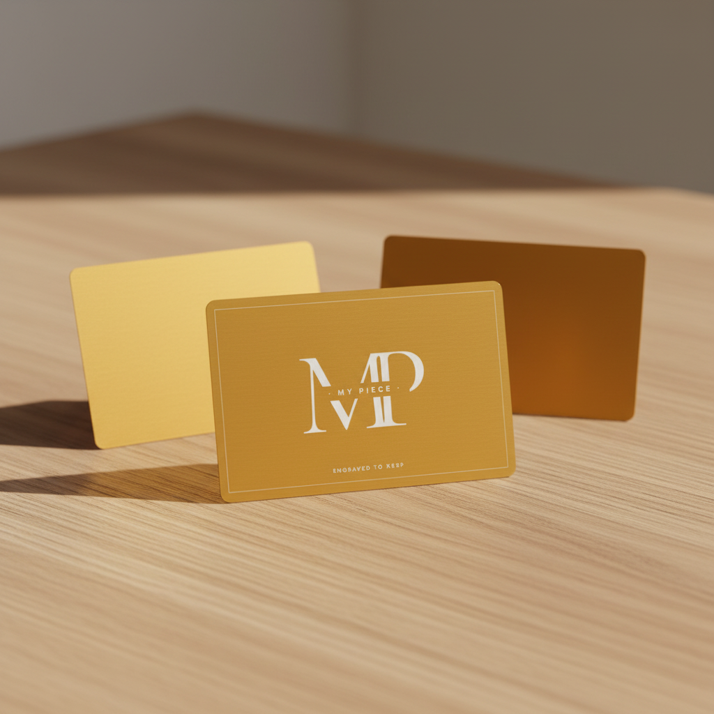 Metalen visitekaartje, 6 kleuren, 0,8 mm, per stuk, minimaal 10 stuks